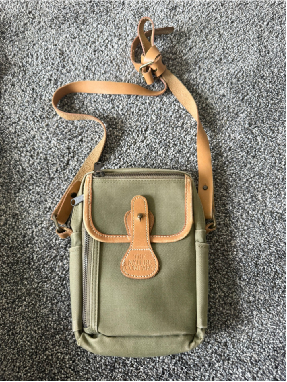 Vintage 1992 The Nature Company Naturalist Satchel Bag in Olive & Brown